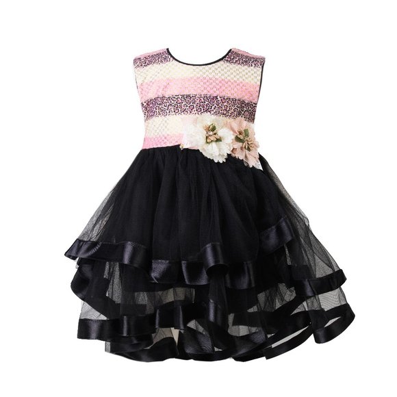 Flower Girl Dress with Layered Tutu Bottom - Picture 1 of 1